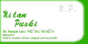 milan puski business card