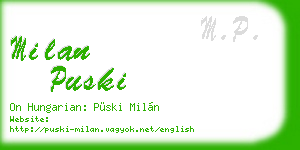 milan puski business card